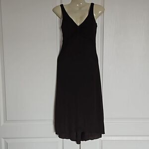 Talula Babaton Sweetheart Neckline, Straps Asymmetric Hem Midi Dress Brown XS